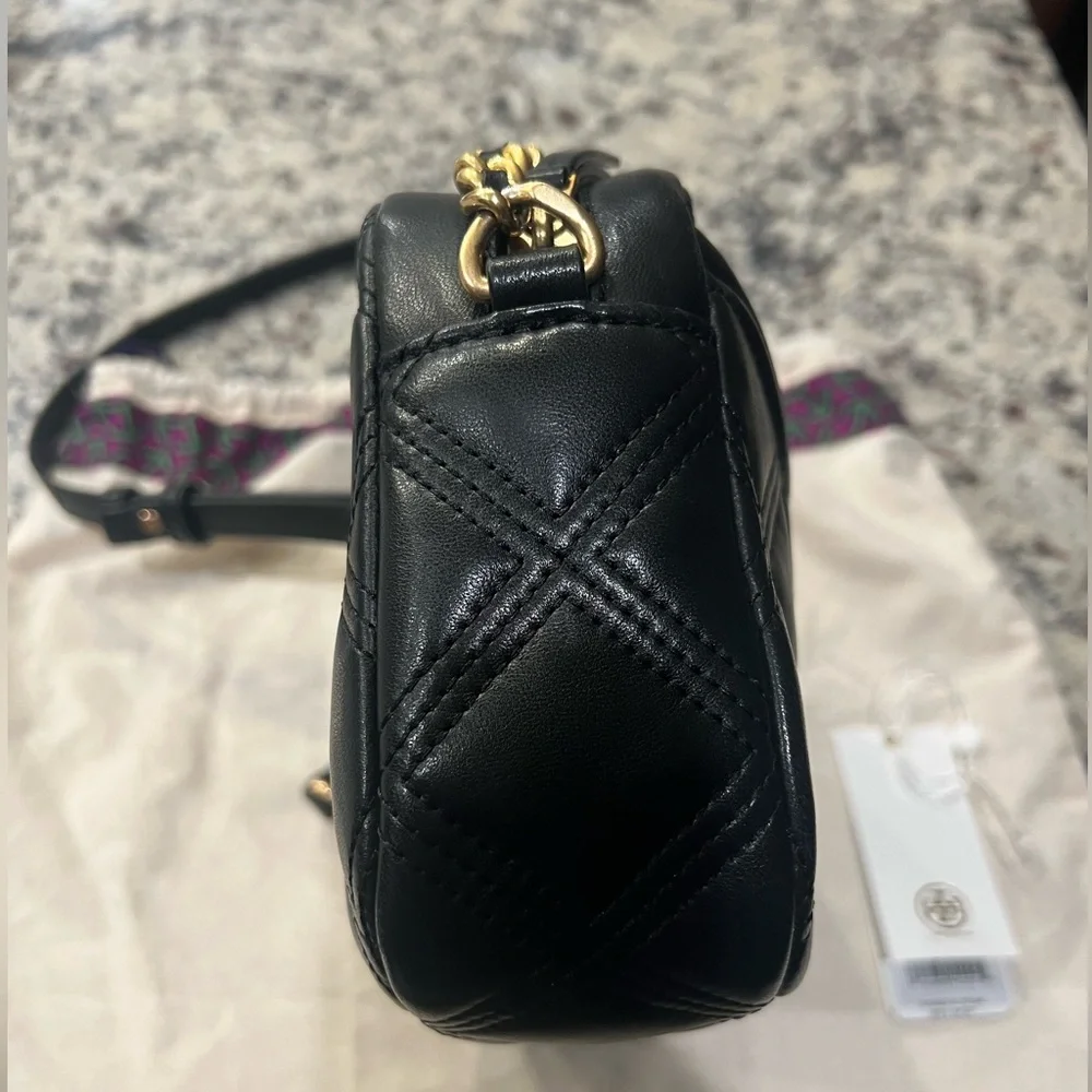 Tory Burch Fleming Soft Camera Bag - Black - Picture 8 of 11